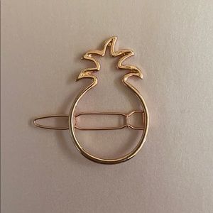 Pura Vida Pineapple Hair Clip (Rose Gold)